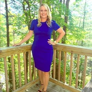 Calvin Klein Royal blue cap sleeve dress.